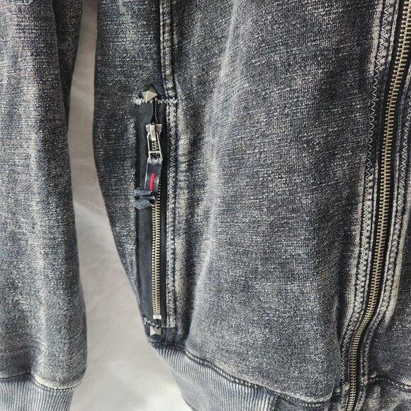 GUESS Devil on the Run Bomber Jacket Sweater - Size L - Picture 5 of 12